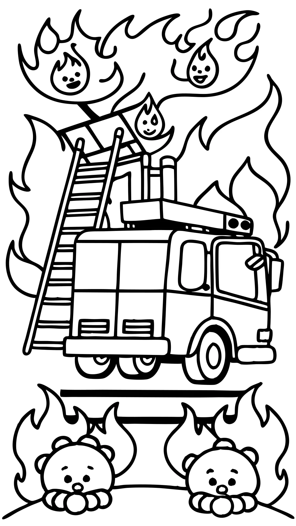 coloring pages fire truck printable